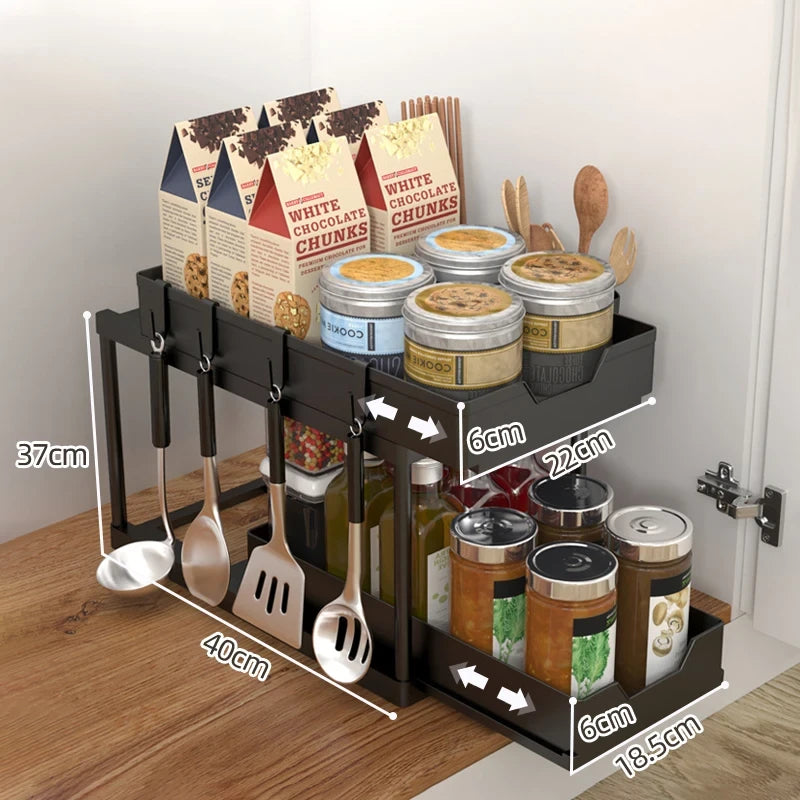 🏠 Organizador Deslizante Doble Nivel | Aprovecha Cada Rincón