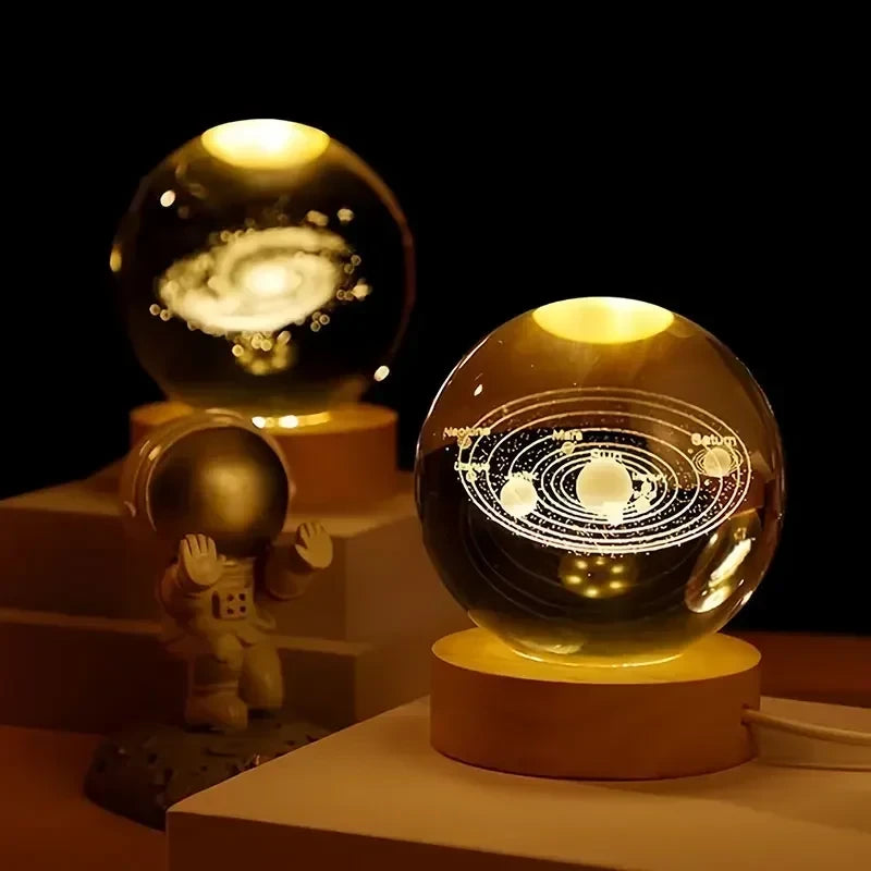 🌙 Lámpara Esfera de Cristal 3D | Elegancia que Ilumina tu Hogar
