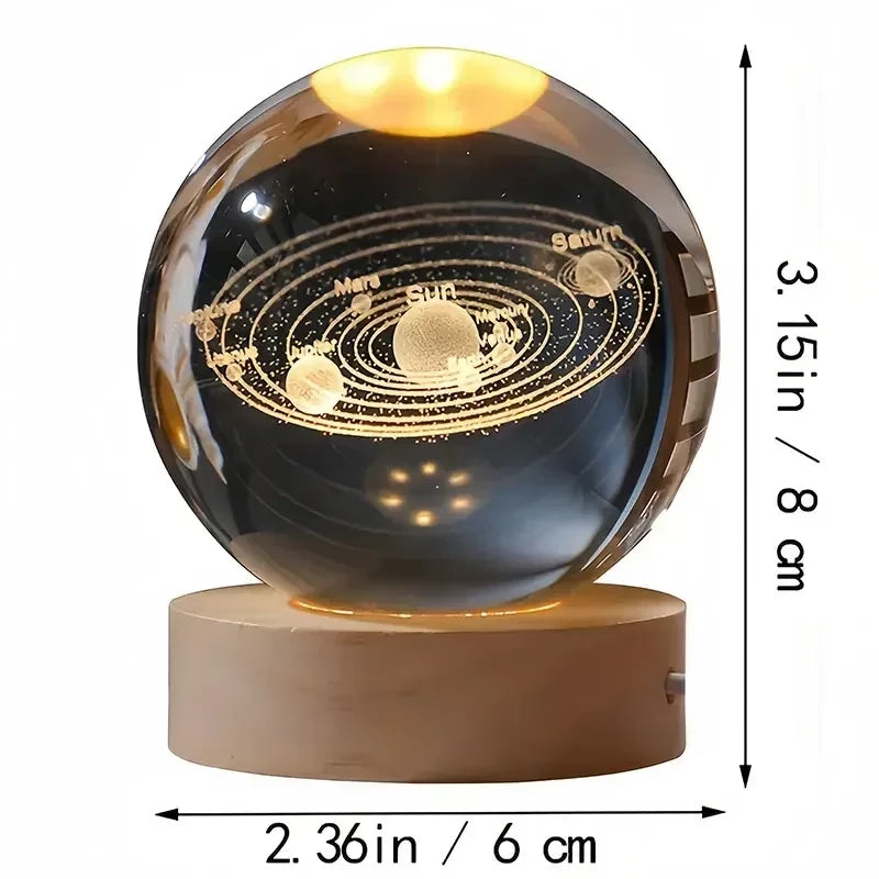 🌙 Lámpara Esfera de Cristal 3D | Elegancia que Ilumina tu Hogar