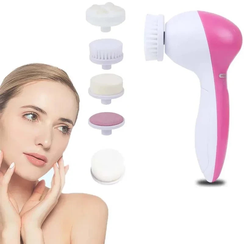 ✨ Cepillo Facial Eléctrico 5 en 1 | Limpieza Profunda y Piel Radiante