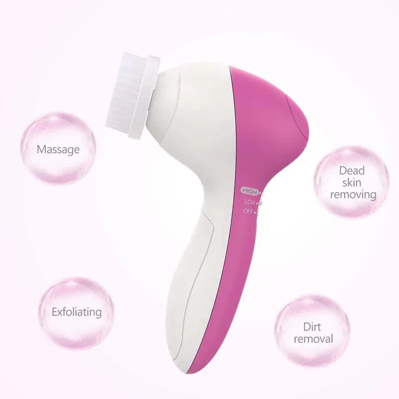 ✨ Cepillo Facial Eléctrico 5 en 1 | Limpieza Profunda y Piel Radiante