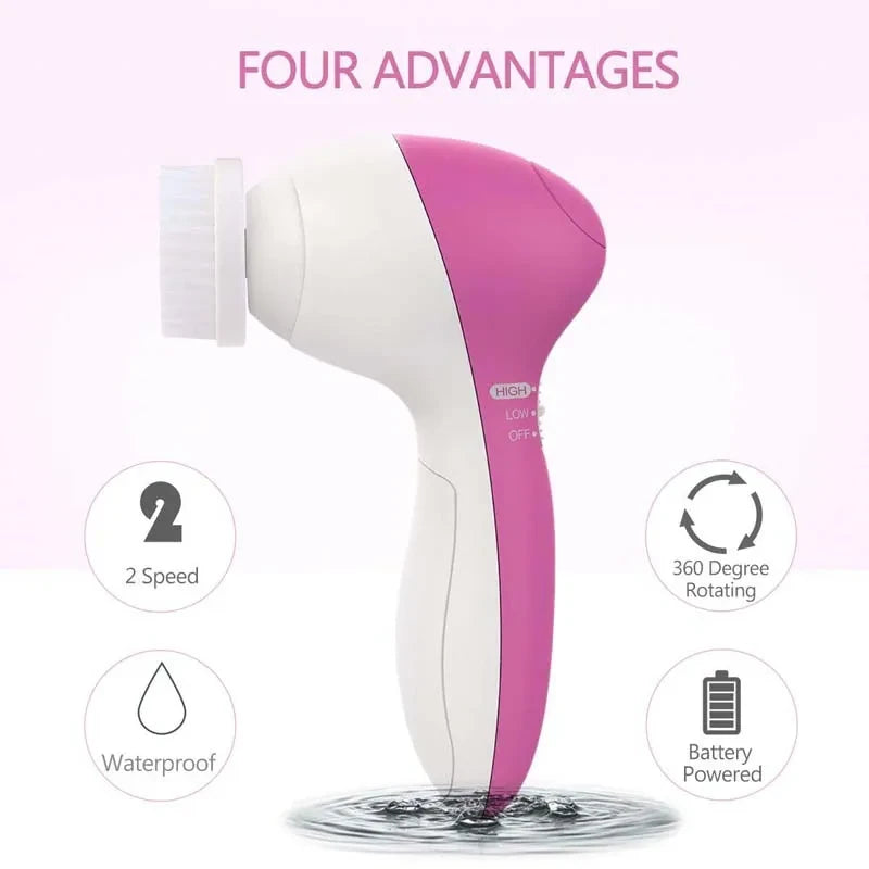✨ Cepillo Facial Eléctrico 5 en 1 | Limpieza Profunda y Piel Radiante