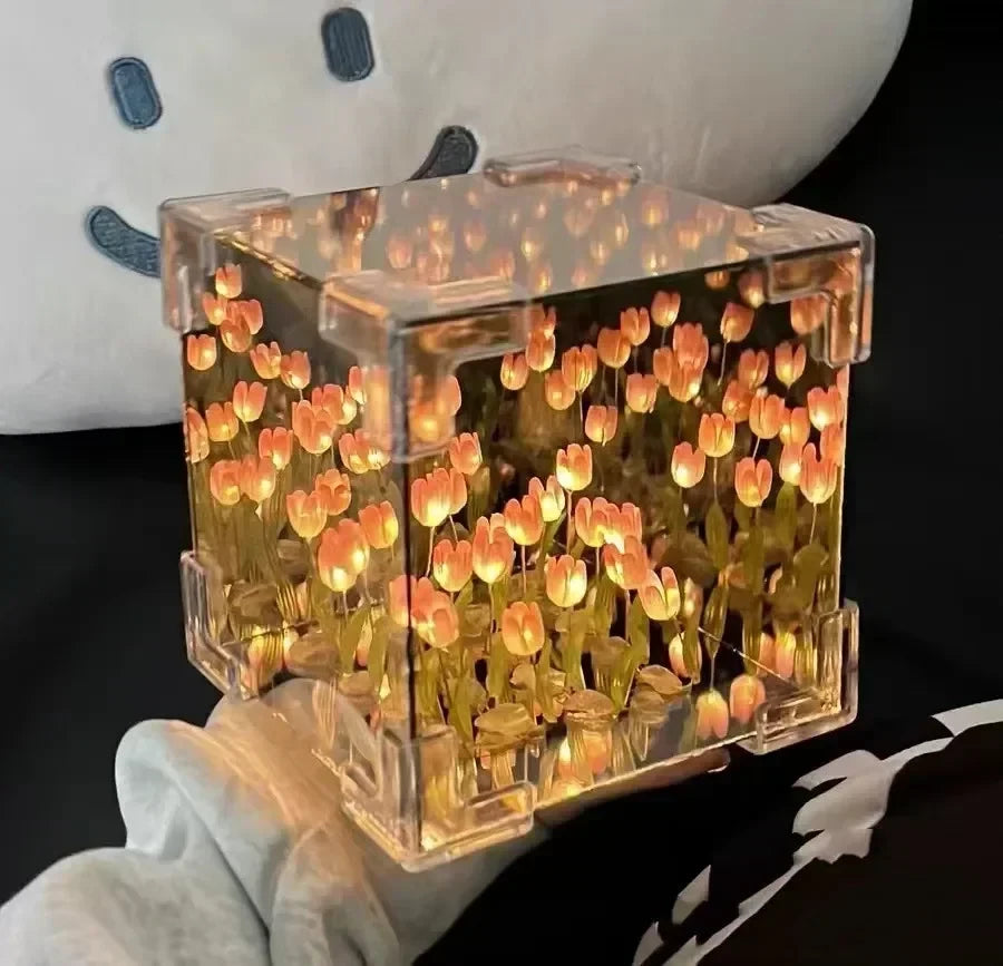 🌷 Jardín Infinito de Tulipanes Iluminados (Sin armar) | Crea un Ambiente Mágico y Lleno de Luz