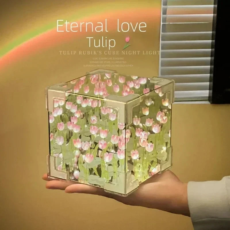 🌷 Jardín Infinito de Tulipanes Iluminados (Sin armar) | Crea un Ambiente Mágico y Lleno de Luz