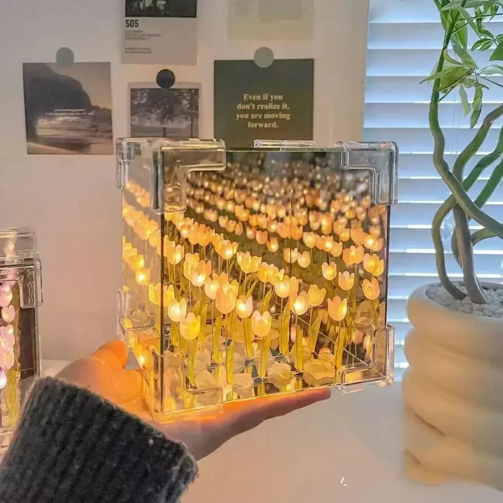 🌷 Jardín Infinito de Tulipanes Iluminados (Sin armar) | Crea un Ambiente Mágico y Lleno de Luz