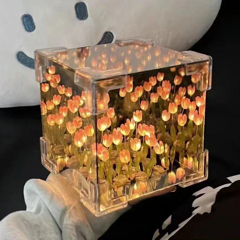 🌷 Jardín Infinito de Tulipanes Iluminados (Sin armar) | Crea un Ambiente Mágico y Lleno de Luz