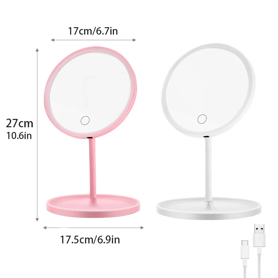🪞 Espejo de Maquillaje LED Plegable Táctil | Iluminación Profesional Donde Quieras
