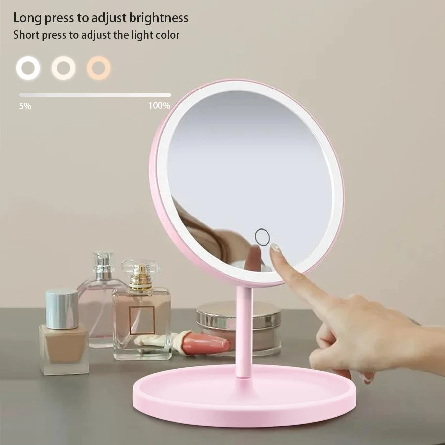 🪞 Espejo de Maquillaje LED Plegable Táctil | Iluminación Profesional Donde Quieras