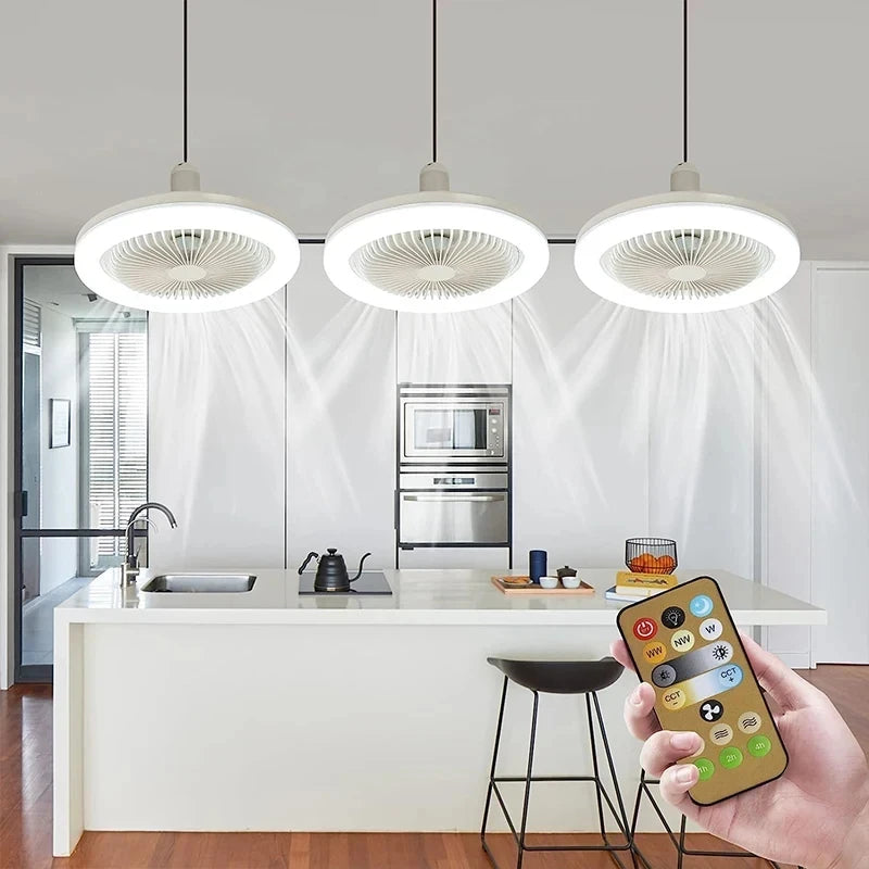 💡❄️ Ventilador Lámpara LED E27 | Iluminación Moderna y Frescura en un Solo Producto