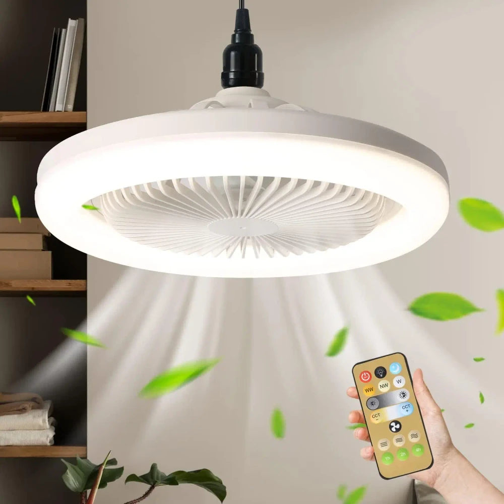 💡❄️ Ventilador Lámpara LED E27 | Iluminación Moderna y Frescura en un Solo Producto