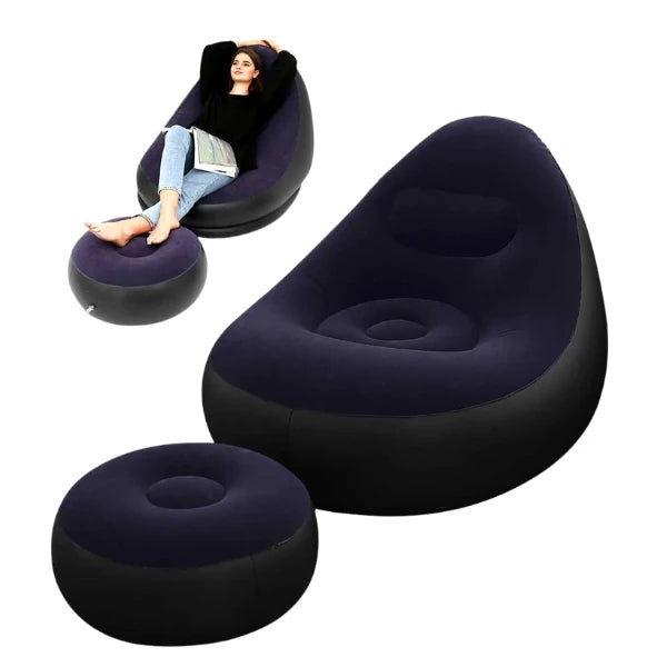 🏕️ Puff o Sofá Inflable Portátil | Descanso en Casa o al Aire Libre