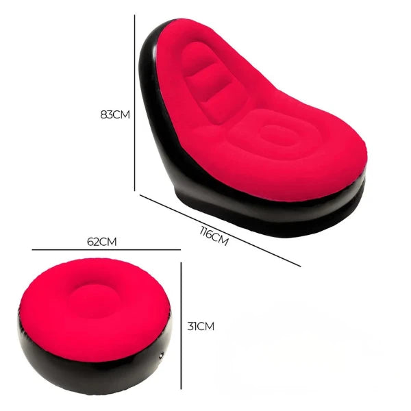 🏕️ Puff o Sofá Inflable Portátil | Descanso en Casa o al Aire Libre