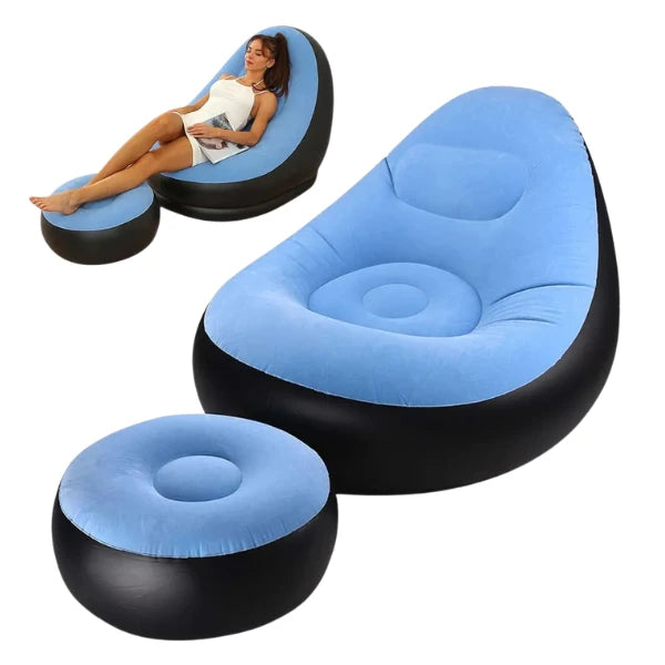 🏕️ Puff o Sofá Inflable Portátil | Descanso en Casa o al Aire Libre
