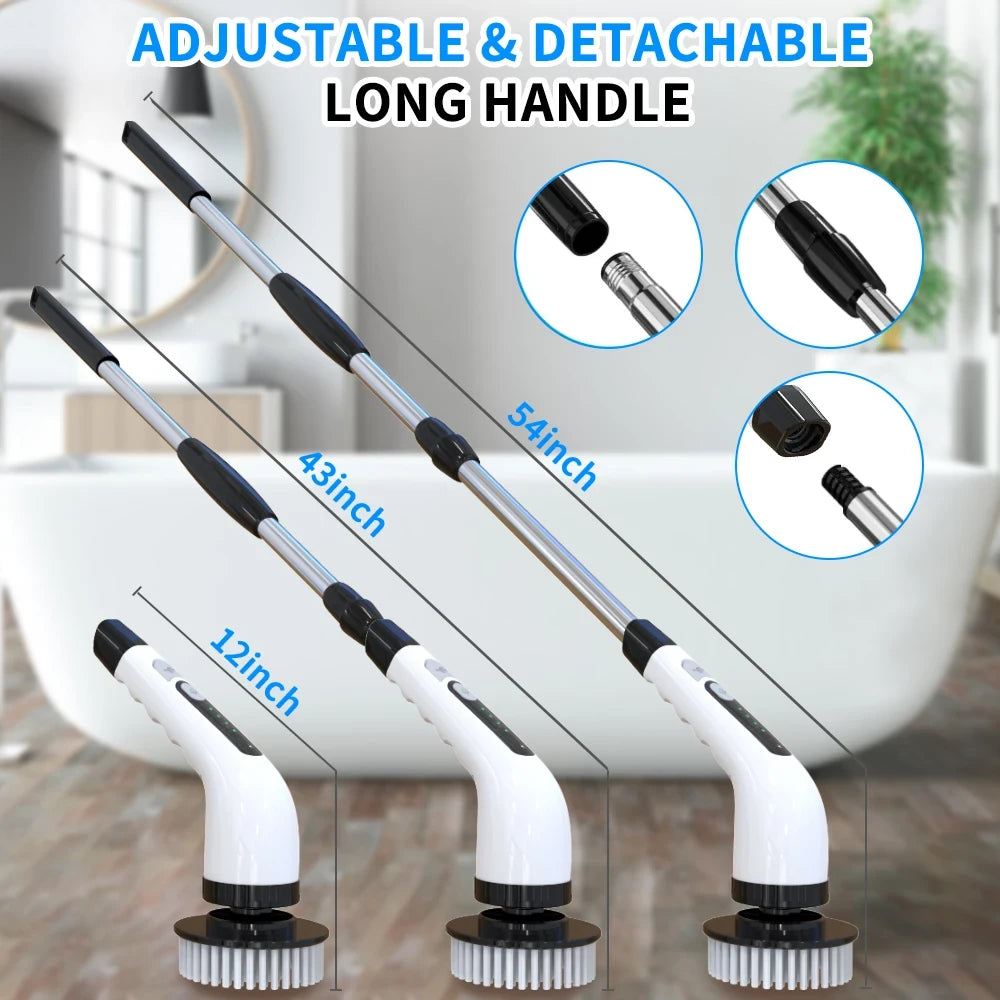 🧼 Cepillo Eléctrico Extensible | Limpieza Profunda Sin Agacharte